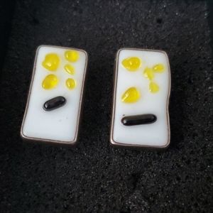 VINTAGE S.S. GLASS  EARRINGS